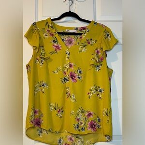 DR2 Yellow Floral Blouse